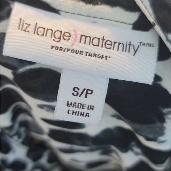 LIZ LANGE Maternity Black & White Blouse - Picture 6 of 7